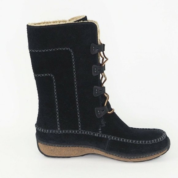 Timberland Fauna Lace BT 10.5in Women's Boots Shoes Black Winter Suede - Picture 3 of 11